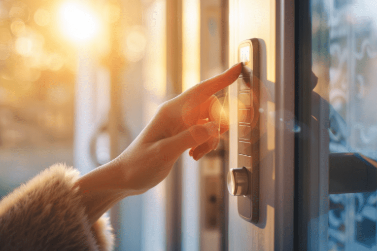 Close Up Of Finger On Doorbell