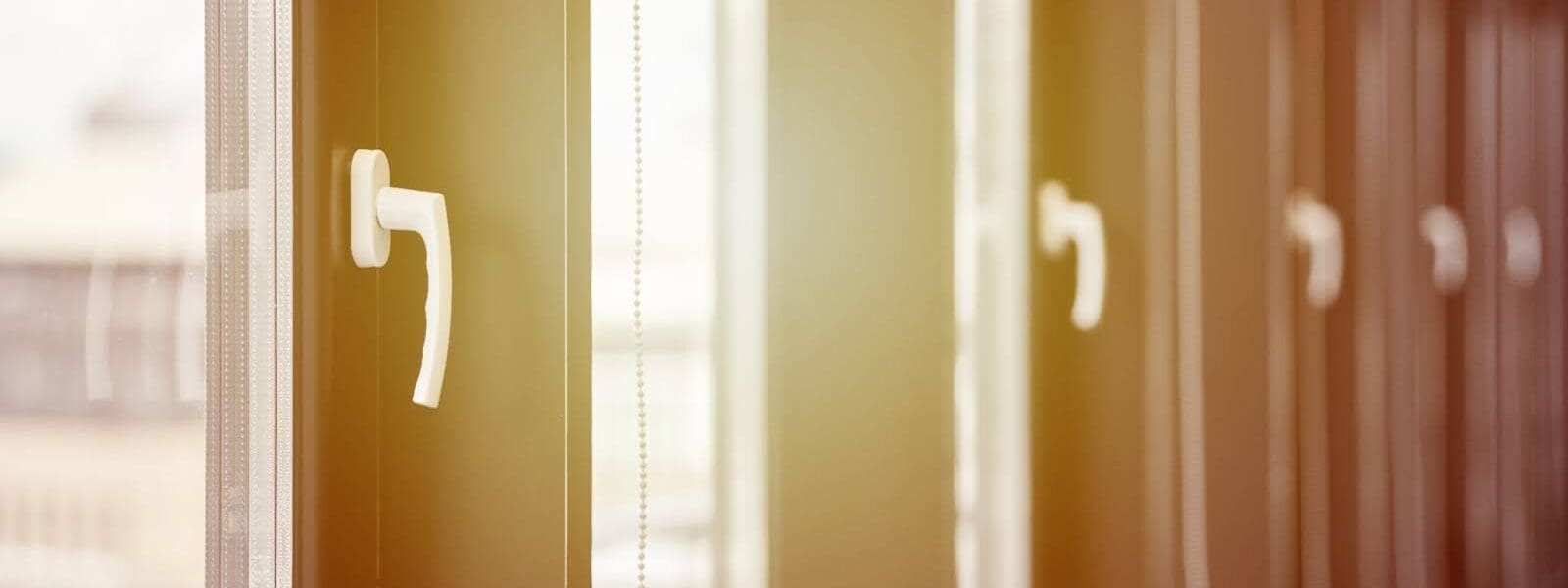 A row of windows with latches