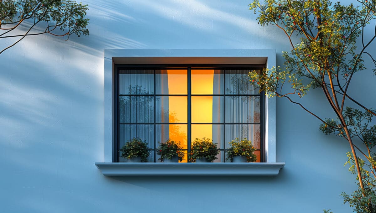 light shining out of a square window