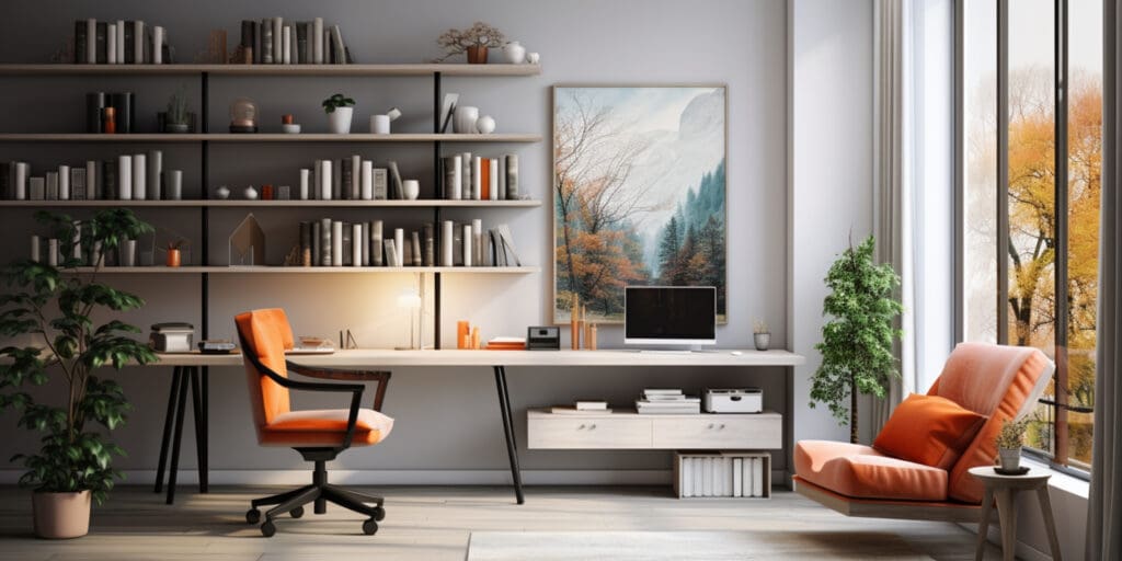 Contemporary furnished home office