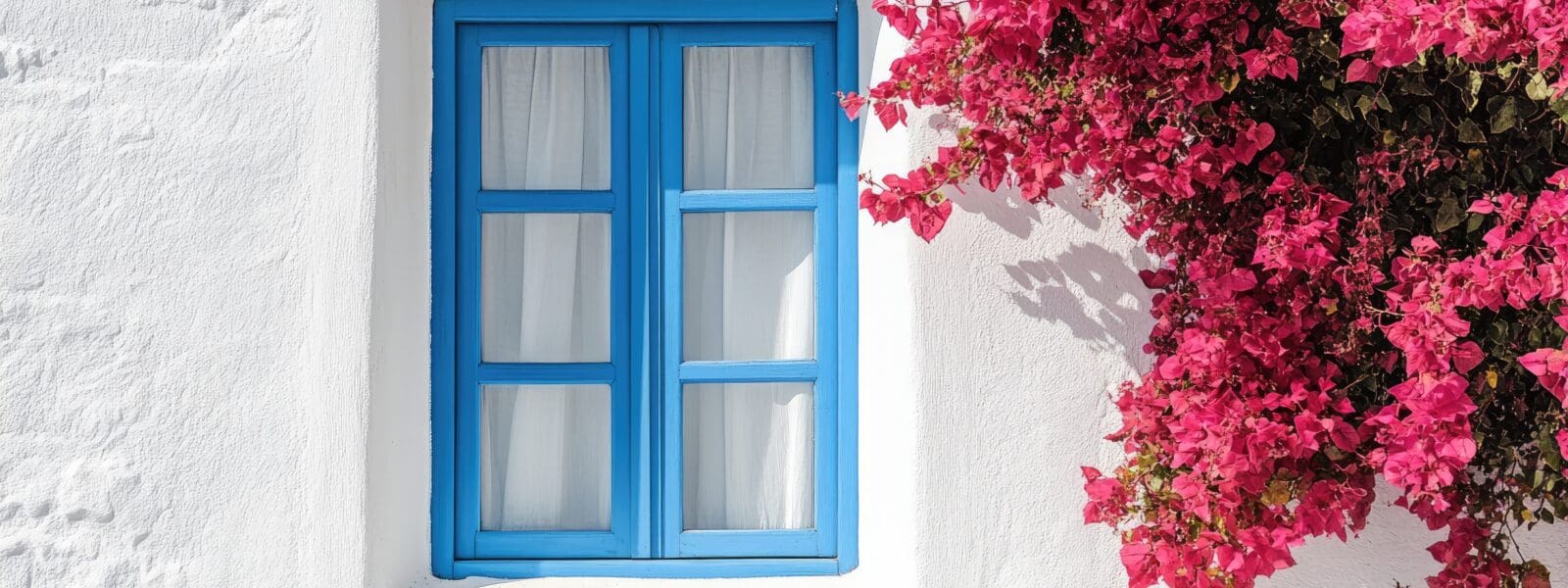 a small window with a blue frame