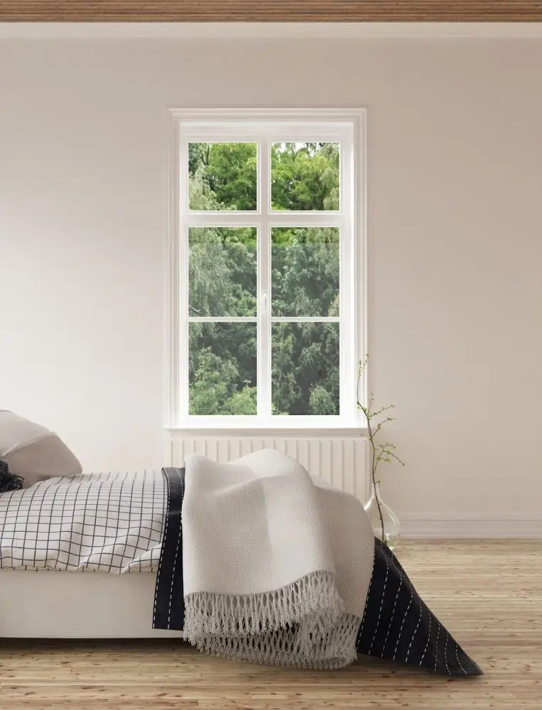White Garden Window Surrounded By Green Plants