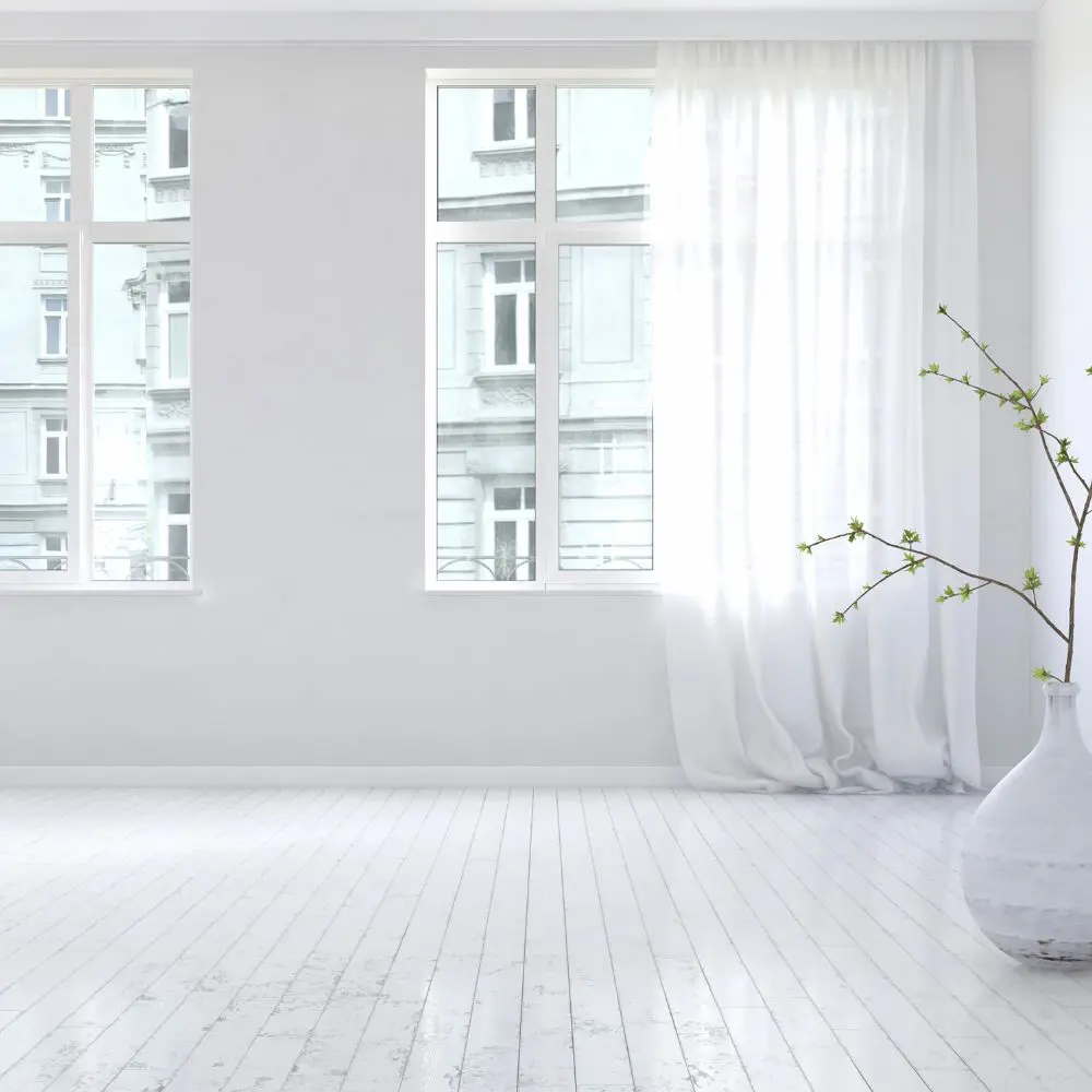 White Grid Window With Red Exterior Frame