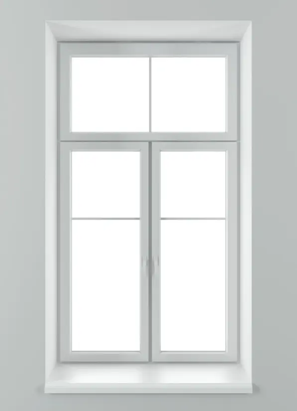White Double Panel Window On Interior Wall